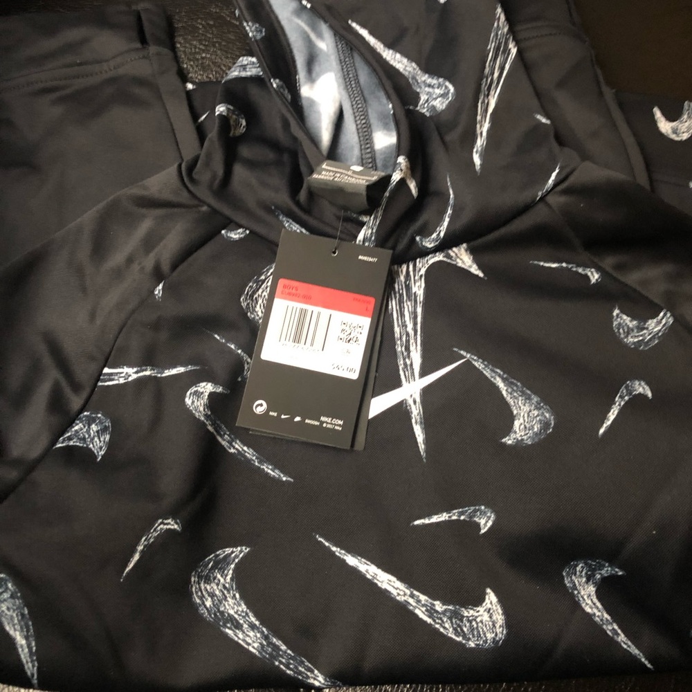 Black and a white Nike Hoodie